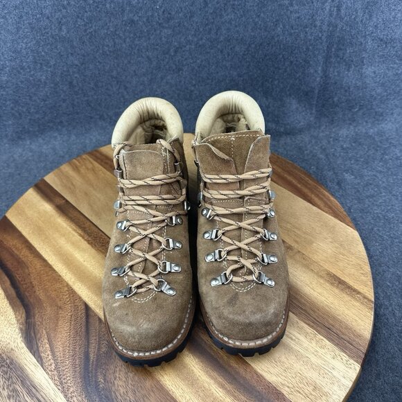 Vintage Mont Blanc Sears Brown Suede Leather Hiking Mountaineering Boots 4.5B - Picture 4 of 10